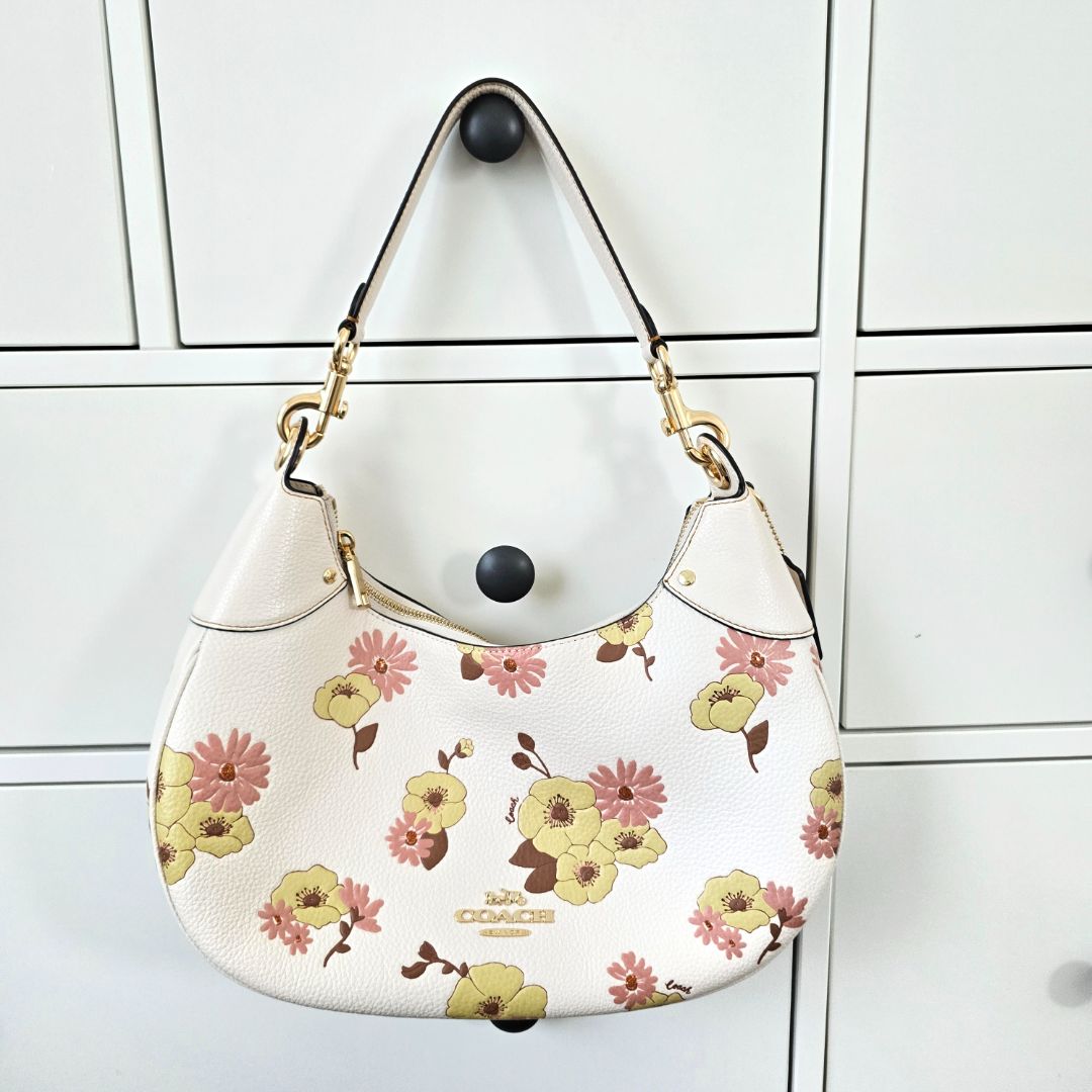 white multi Coach Coach floral hobo bag