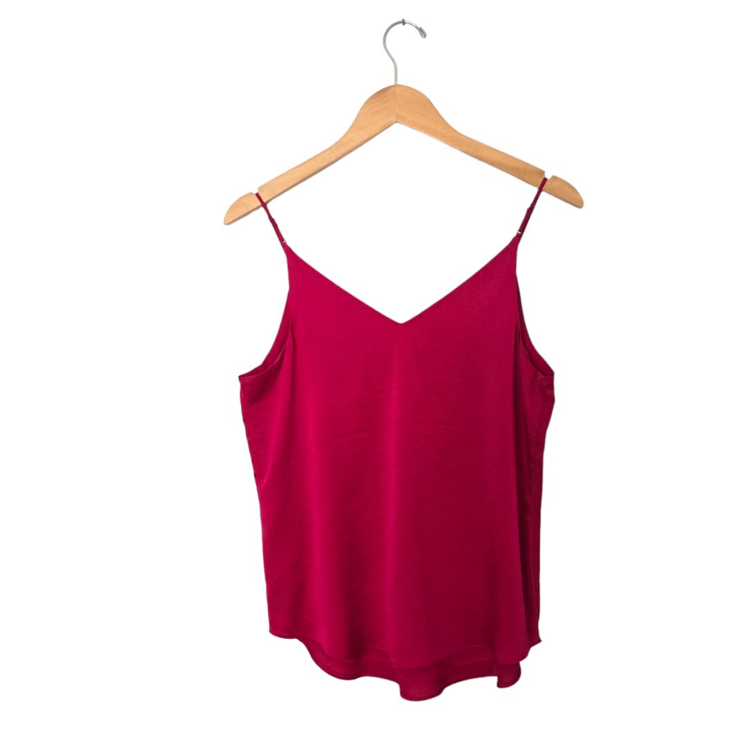 Express berry lace trim tank, Size small