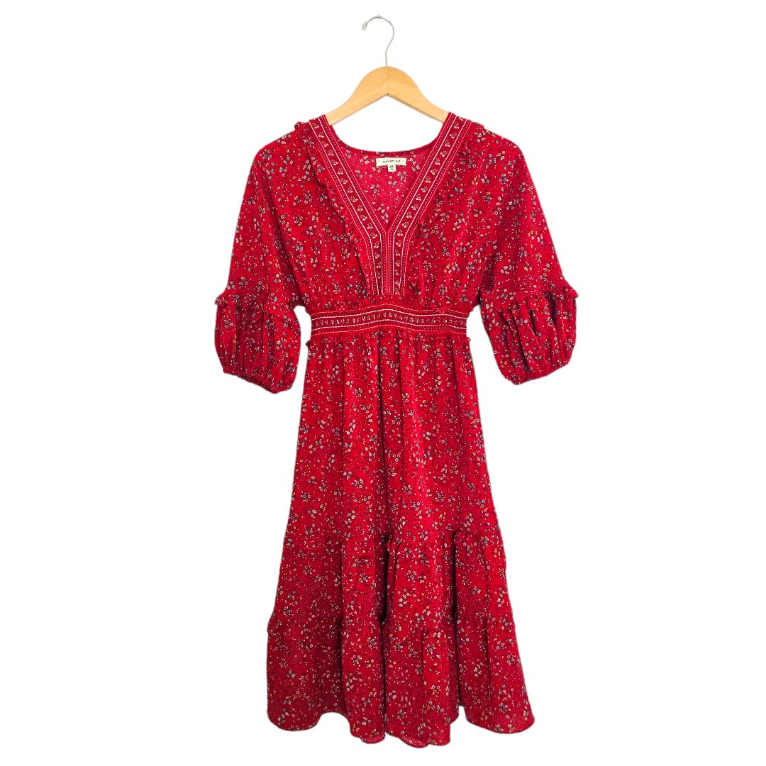 Red Max Studio Max Studio red floral midi dress, xs