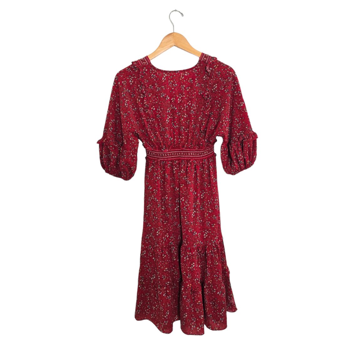 Red Max Studio Max Studio red floral midi dress, xs