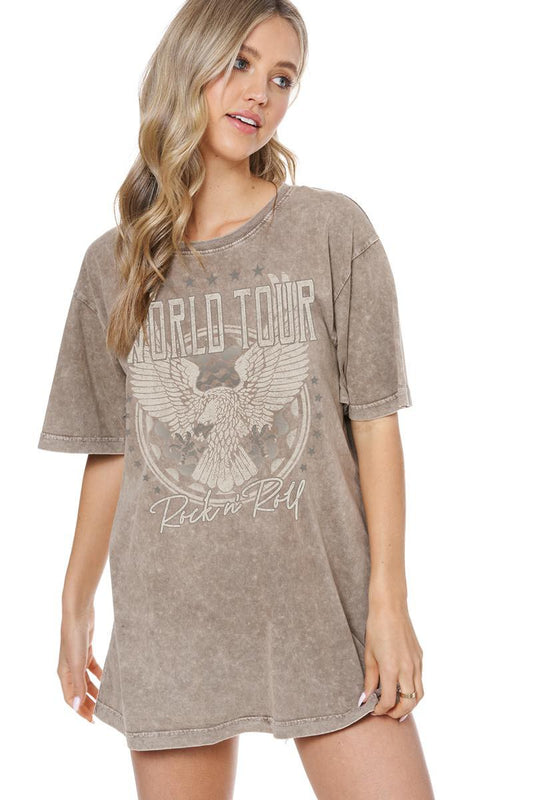 World Tour Rock N Roll Vintage Eagle Graphic Tee