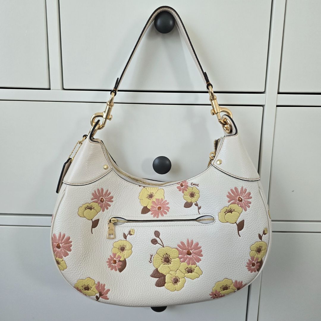 white multi Coach Coach floral hobo bag