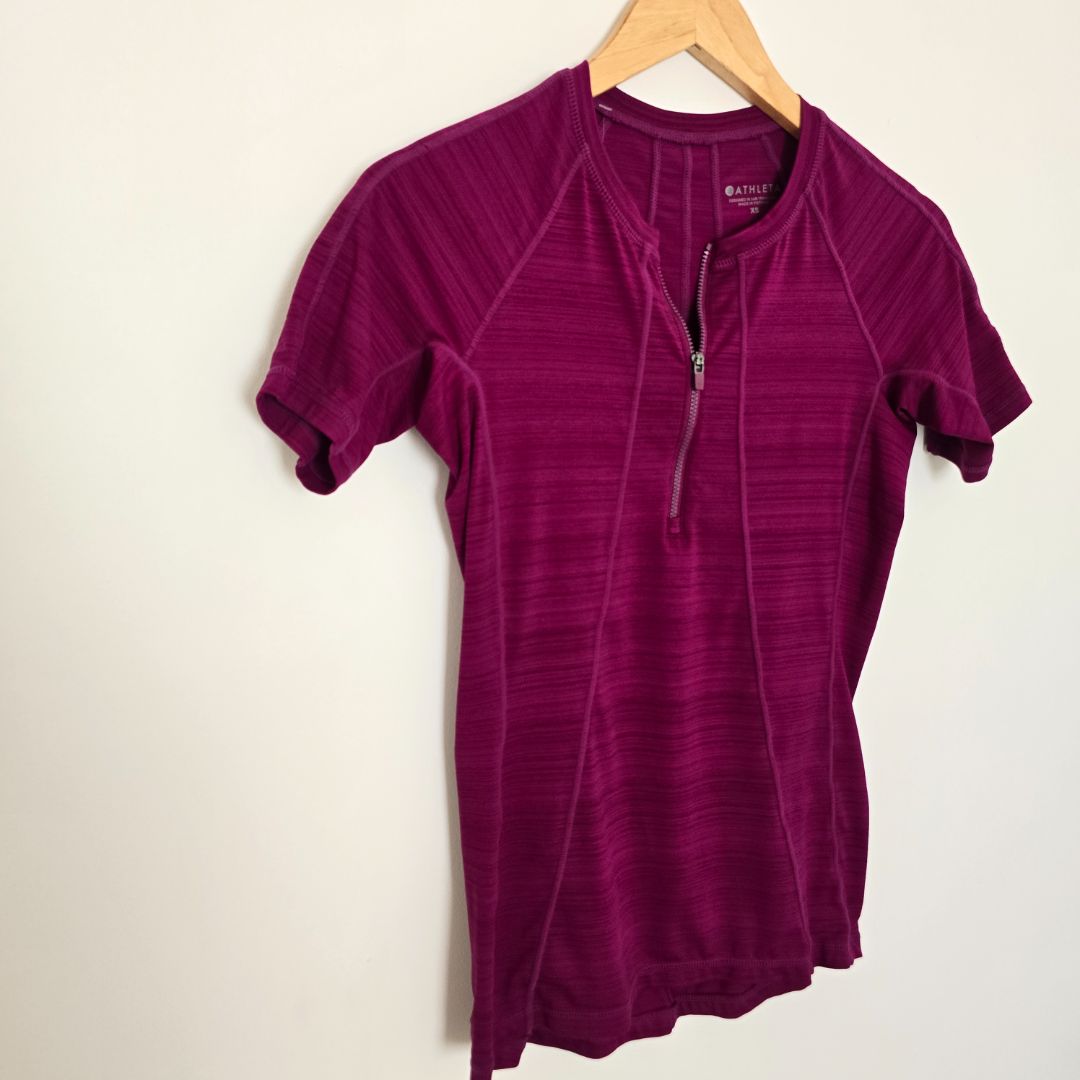 Athleta Athleta 1/4 zip purple top, xs