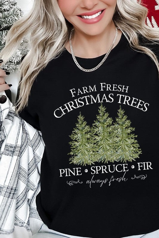 Farm Fresh Christmas Trees Graphic Tee