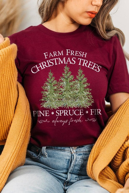 Farm Fresh Christmas Trees Graphic Tee