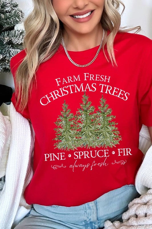 Farm Fresh Christmas Trees Graphic Tee