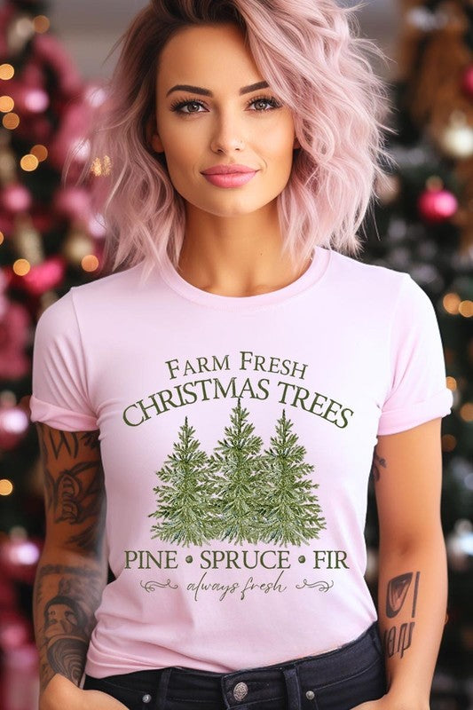 Farm Fresh Christmas Trees Graphic Tee