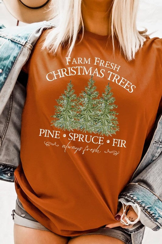 Farm Fresh Christmas Trees Graphic Tee