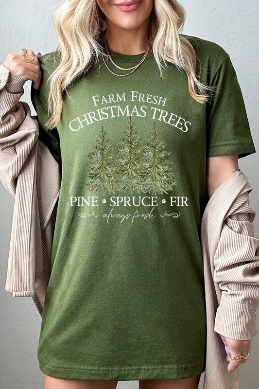 Farm Fresh Christmas Trees Graphic Tee