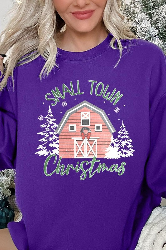 Small Town Christmas Graphic Fleece Sweatshirts