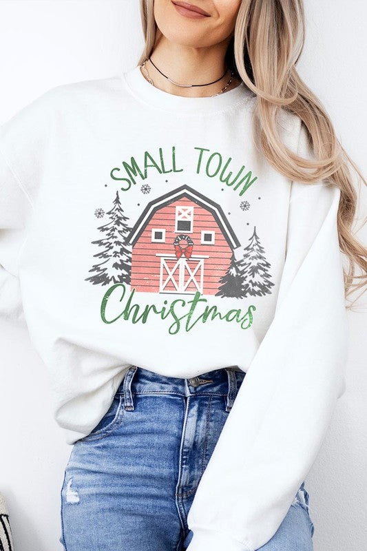 Small Town Christmas Graphic Fleece Sweatshirts