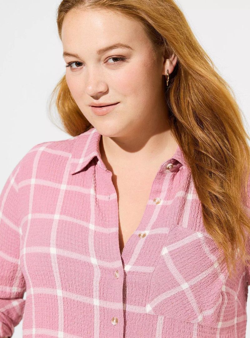 Torrid pink button down 1X